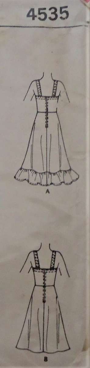 McCalls 4535 DRESS OR PINAFORE SIZE 12 BUST 34" COMPLETE-ZIPLOC BAG