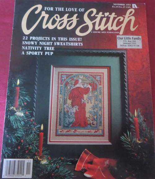 FOR THE LOVE OF CROSS STITCH - USA NOVEMBER 1991 - 32 PAGES