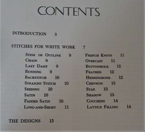 WHITE WORK - TECHNIQUES AND 188 DESIGNS EDITED BY CARTER HOUCK- 60 PAGE SOFT COVER