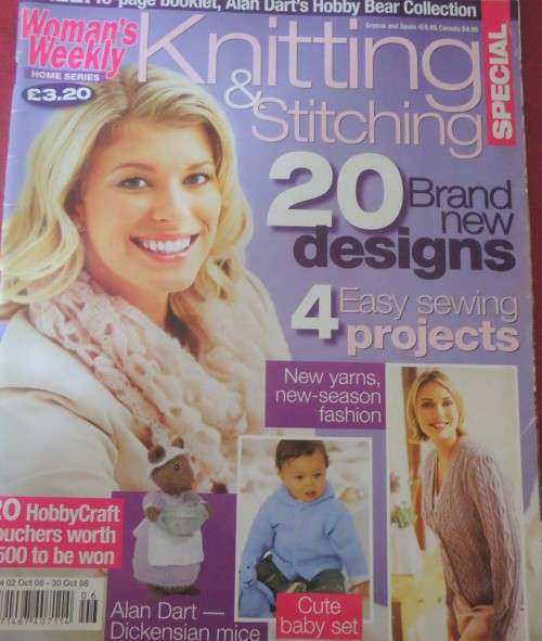 WOMAN'S WEEKLY KNITTING & STITCHING OCT 2006 - 68 PAGES