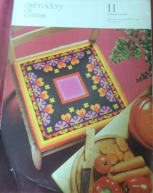 EMBROIDERY ON CANVAS -COATS SEWING GROUP BOOK NO 1176 - 48 PAGE SOFT COVER