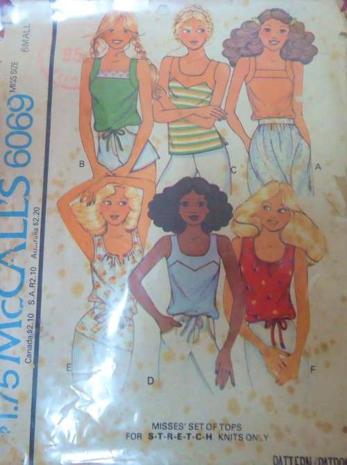 McCalls 6069 SET OF TOPS SIZE SMALL 8-10 SEE LISTING - ZIPLOC BAG