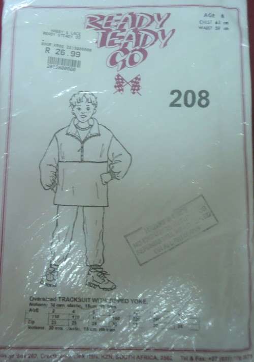 READY-STEADY-GO -#208-OVERSIZED TRACKSUIT WITH ZIPPED YOKE  SIZE AGE 8 CHEST 63 CM COMPLETE