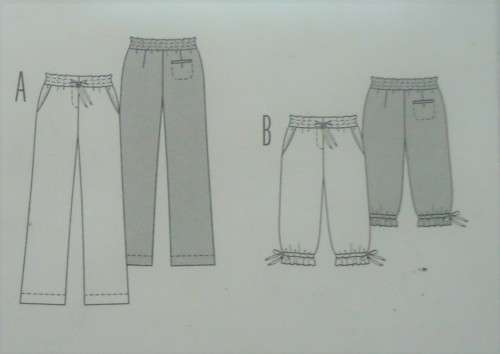 BURDA PATTERN 7534 PANTS and BAGGIES SIZES 6-8-10-12-14-16-18 COMPLETE