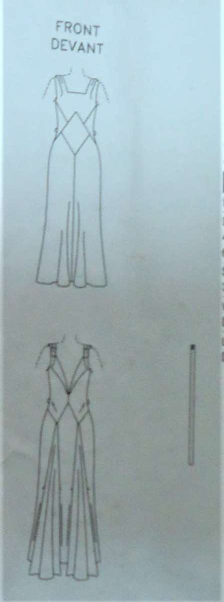 VOGUE ORIGINAL 1931 DESIGN 2241  STUNNING DRESS and BELT SIZE 12 COMPLETE -UNCUT-F/FOLDED