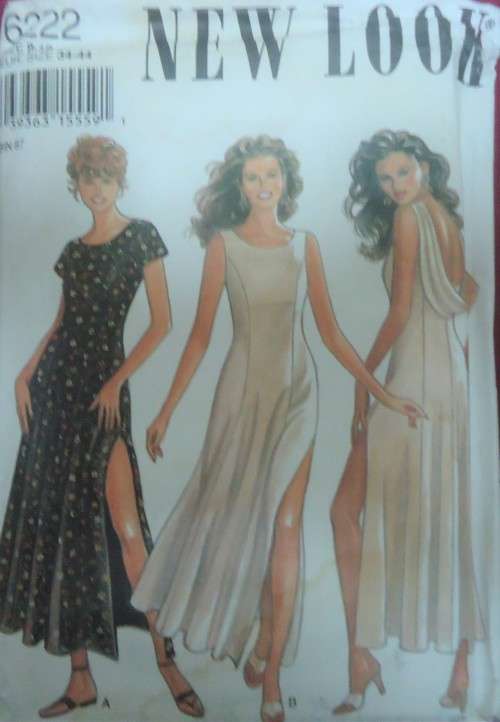 NEW LOOK PATTERNS 6222 HI BLODICE DRESS + COWL NECK BACK FEATURE SIZES 8-18 COMPLETE-UNCUT-F/FOLDED