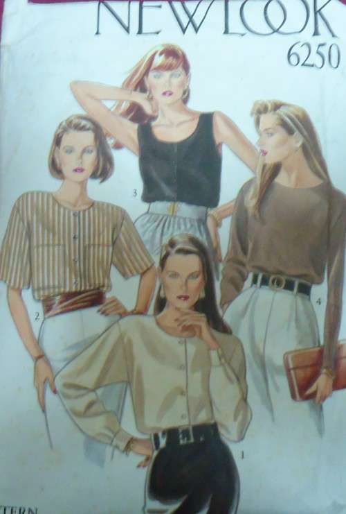 NEW LOOK PATTERNS 6250 SET OF TOPS SIZES 8-18 COMPLETE