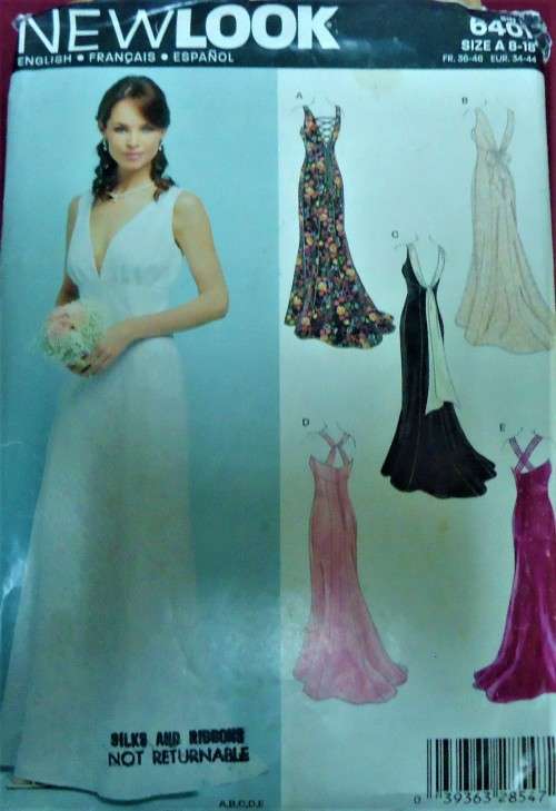 NEW LOOK PATTERN 6401 STUNNING EVENING GOWNS SIZE 8-18 COMPLETE