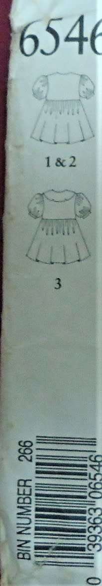 NEW LOOK PATTERNS 6546 TODDLER FRONT BUTTON DRESS 2 - 7 YEARS - COMPLETE