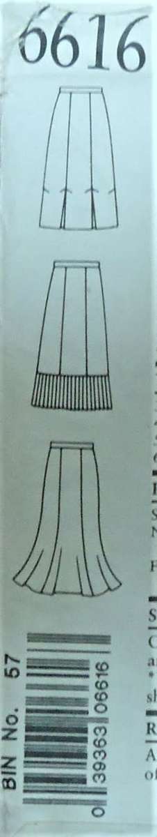 NEW LOOK PATTERNS 6616 PLEATED & FLARED SKIRTS SIZES 8 - 18 COMPLETE-UNCUT-F/FOLDED