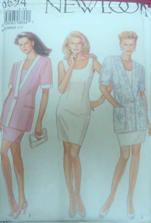NEW LOOK PATTERNS 6694 SHEATH DRESS & JACKET SIZES 8 - 18 COMPLETE