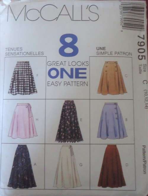 McCalls 7905  SET OF WRAPSKIRTS  SIZE C 10-12-14 COMPLETE