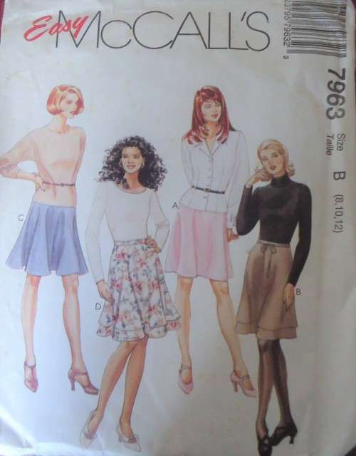 McCalls 7963 SET OF SKIRTS  SIZE B 8-10-12 SEE LISTING