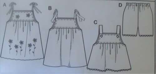 BURDA 9879 TODDLER CO ORDINATES SIZE 3M-6M-9M-12M-18 MONTHS -COMPLETE-MOSTLY UNCUT