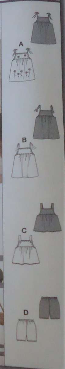 BURDA 9879 TODDLER CO ORDINATES SIZE 3M-6M-9M-12M-18 MONTHS -COMPLETE-MOSTLY UNCUT