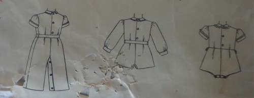 VINTAGE SIMPLICITY 3181 TODDLERS COVERALL & ROMPERS SIZE 6 MONTHS - COMPLETE -ZIPLOC BAG