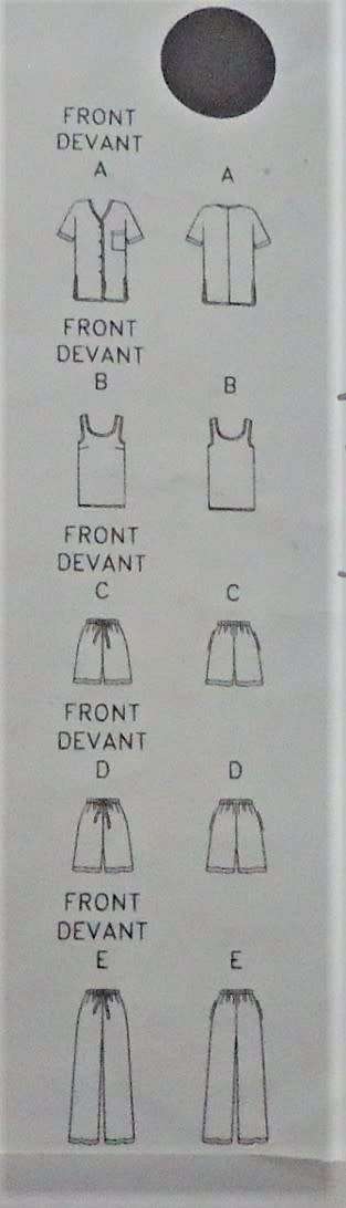 BUTTERICK PATTERN 3505 TOP-PANTS-SHORTS SIZE12-14-16  COMPLETE-PART CUT