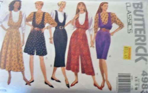 BUTTERICK PATTERN 4983 PINAFORE-JUMPSUIT-TOP SIZE XS-S-M (6-14)  COMPLETE