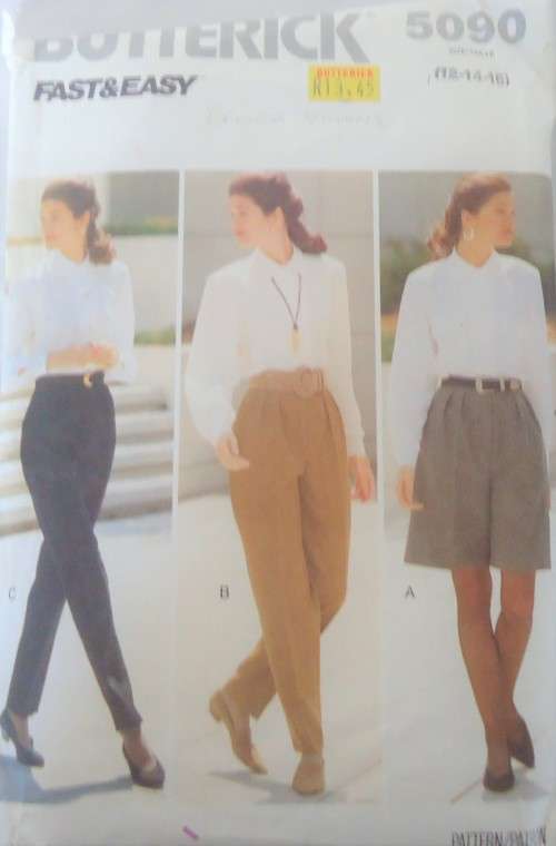 BUTTERICK PATTERN 5090 SHORTS-PANTS-TAPERED LEG SIZE 12-14-16  COMPLETE