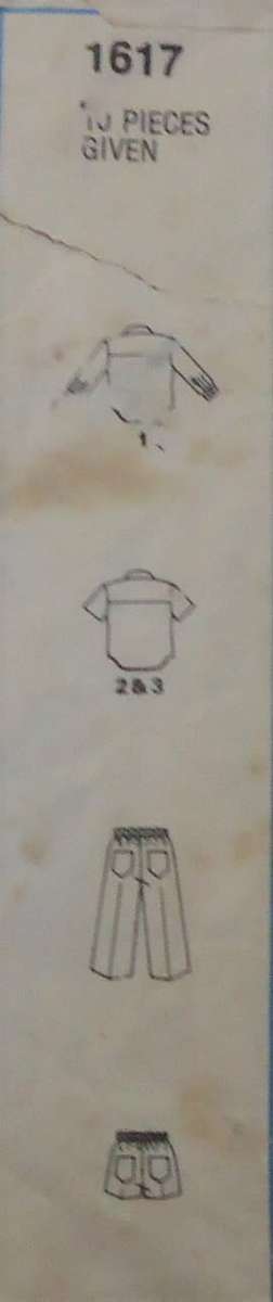 STYLE 1617 TODDLERS SHIRT-SHORTS-PANTS SIZE3 YEARS CHEST 56 CM NO SEWING INSTRUCTIONS