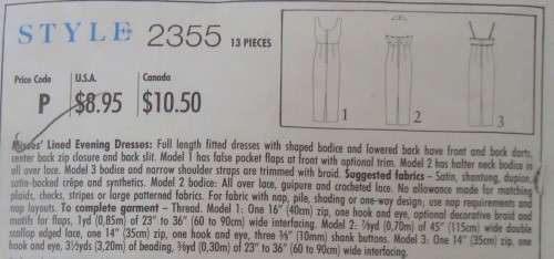 STYLE 2355 STUNNING LINED EVENING DRESSES SIZE 6 - 16 COMPLETE