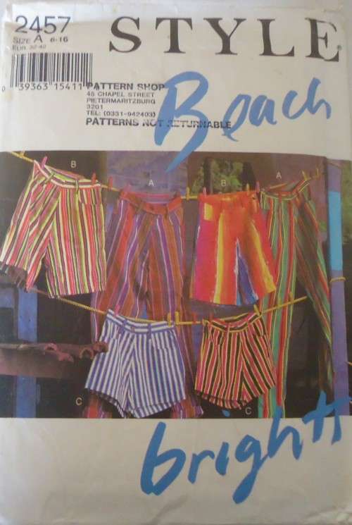 STYLE 2457 BEACH BRIGHTS - SHORTS-PANTS SIZE 6 - 16 COMPLETE