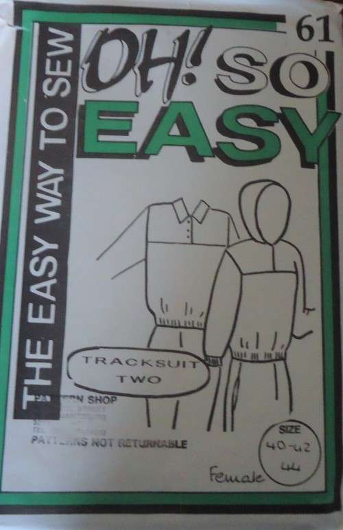 OH SO EASY PATTERN 61 TRACKSUIT WITH HOOD LADIES SIZE 40-42-44`