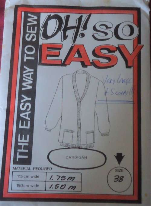 OH SO EASY PATTERN #33 CARDIGAN SIZE 34-36-38`