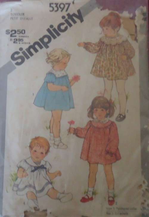 SIMPLICITY 5397 TODDLER PULLOVER DRESS WITH COLLAR VARIATIONS SIZE 2 YEARS COMPLETE-ZIPLOC