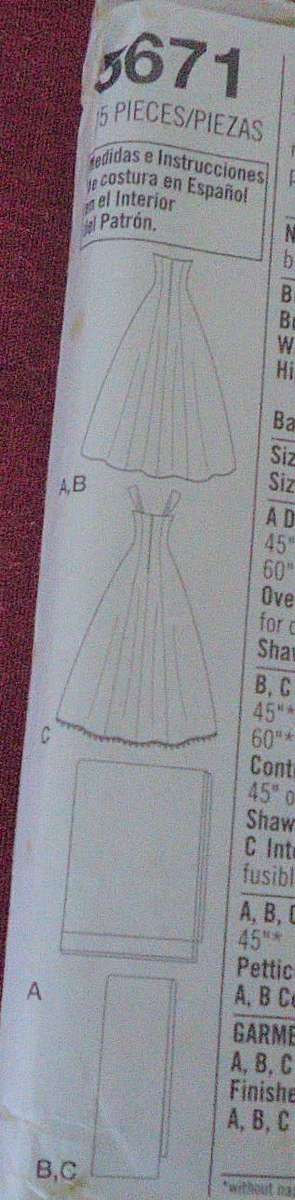 SIMPLICITY 5671 STUNNING EVENING DRESS +SHAWL SIZE PP 12-14-16-18 COMPLETE-UNCUT-F/FOLDED