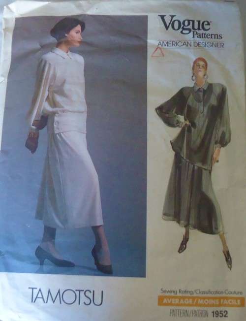 VOGUE 1952 TAMOTSU - DRESS-TOP-SKIRT SIZE 10 COMPLETE