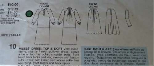 VOGUE 1952 TAMOTSU - DRESS-TOP-SKIRT SIZE 10 COMPLETE