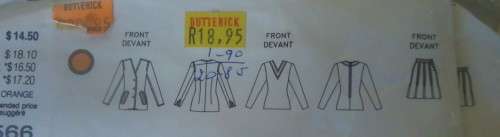 VOGUE 2566 ATTITUDES - JACKET-SKIRT-TOP SIZE 8-10-12 COMPLETE-UNCUT-F/FOLDED-ZIPLOC