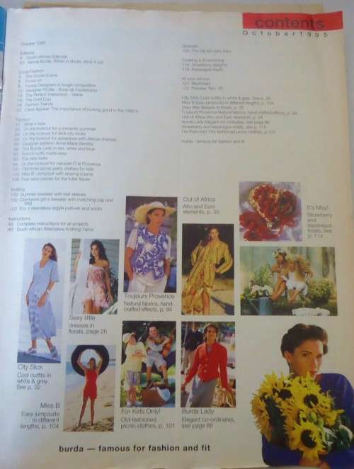 BURDA  - WORLD OF FASHION - 10 - OCTOBER 1995 -124 PAGES WITH PULLOUT SECTION