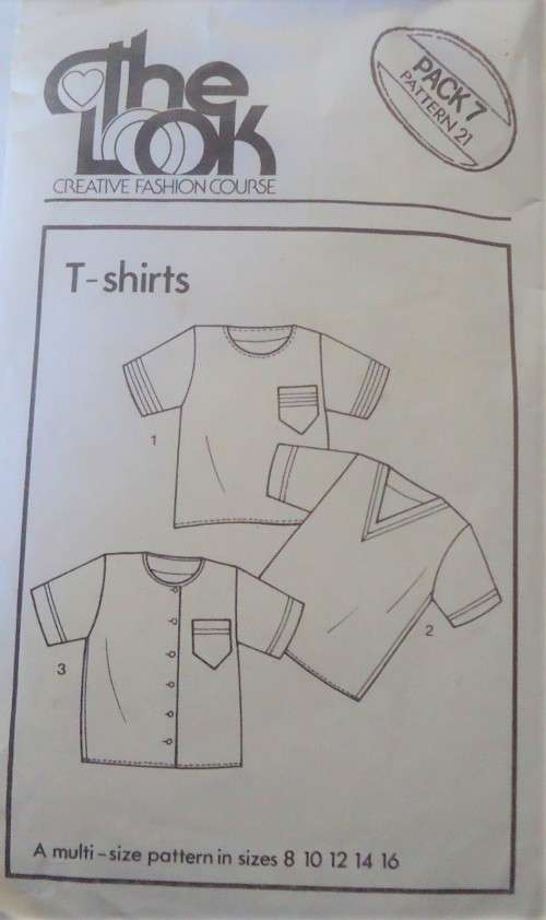 THE LOOK PATTERNS PACK 7 NO 21 T SHIRTS SIZES 8-10-12-14-16 COMPLETE