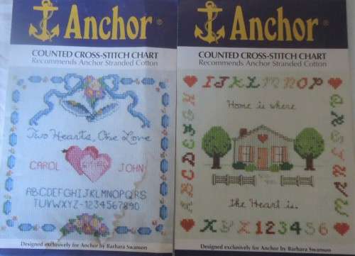 ANCHOR - CROSS STITCH -TWO DIFFERENT COUNTED CROSS STITCH CHARTS