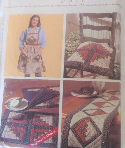 McCALLS CRAFTS-AMERICAN TRADITION-HANGING-CUSHION-PLACEMAT-TABLE RUNNER ONE SIZE COMPLETE-UNCUT-F/F