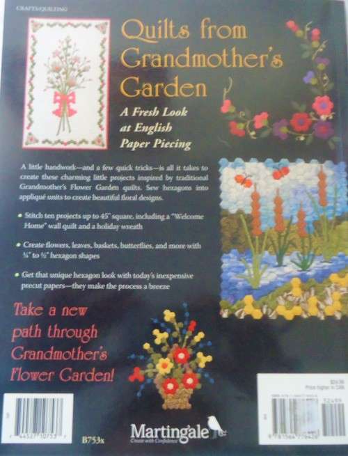 QUILTS FROM GRANDMOTHER'S GARDEN-JAYETTE HUFF-84 PAGE SOFTCOVER+DUSTJACKET