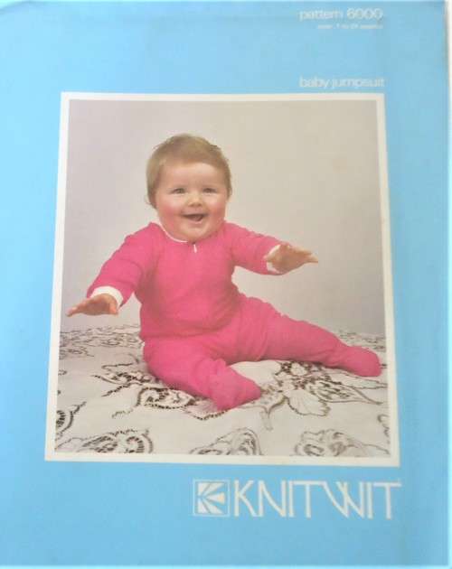 KNITWIT PATTERNS 6000 `BABY JUMPSUIT` SIZES 1-6M/6-12M/12-18M/18-24M