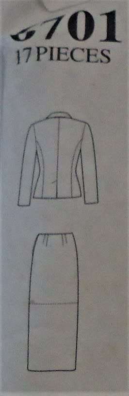 NEW LOOK PATTERNS 6701 SUIT WITH SKIRT SHORT/LONG SIZES 6-16 COMPLETE-PART CUT-ONLY SKIRT CUT