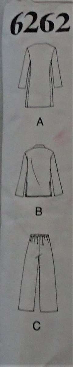 NEW LOOK PATTERNS 6262JACKET-SHIRT-PANTS SIZES 8 - 18 COMPLETE
