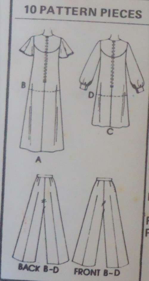 McCALLS 5395 HALF SIZE DRESS/TOP-PANTS SIZE 12 BUST 34 COMPLETE-UNCUT-F/FOLDED