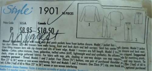 STYLE 1901 TOPS SKIRT-PANTS SIZE A  6 - 18 COMPLETE