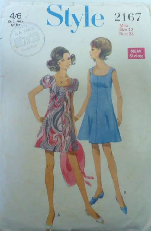VINTAGE STYLE 2167 FLARED DRESS SIZE 12 BUST 34"COMPLETE