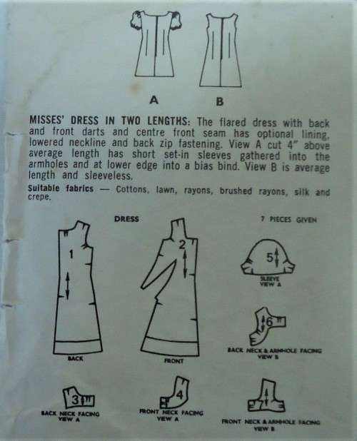 VINTAGE STYLE 2167 FLARED DRESS SIZE 12 BUST 34"COMPLETE