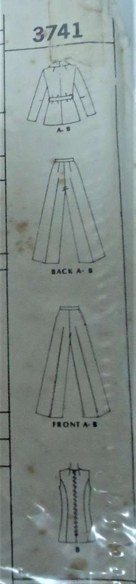 VINTAGE McCALLS 3741 JACKET-TUNIC-PANTS SIZE 16 BUST 38` COMPLETE-ZIPLOC BAG