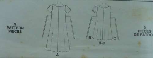 McCALLS 8100 HIGH WAIST DRESS SIZE B=8-10-12 COMPLETE