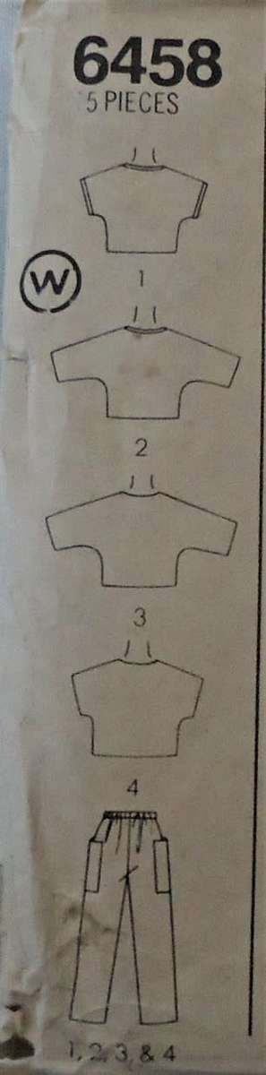 SIMPLICITY PATTERN 6458 PULL ON CROPPED PANTS & PULLOVER TOPS SIZE 10 COMPLETE