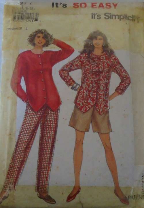 SIMPLICITY PATTERN 7977 PANTS-SHORTS-TOP SIZE A6-18 COMPLETE
