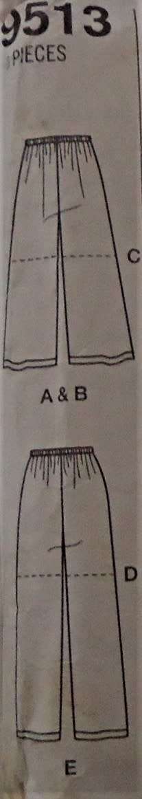 SIMPLICITY 9513 PULL ON SPLIT SKIRT-SHORTS-PANTS SIZE BB=M-L-XL-XXL (14-26) COMPLETE-PART CUT